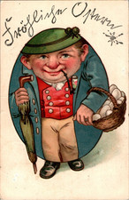 LITHO OSTERN FROHE OSTERN EIERMANN PRÄGEDRUCK COL. 1909