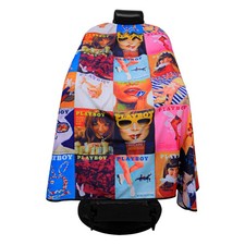 Vintage Playboy Magazine Collage Barber Cape, Professional Salon Cape