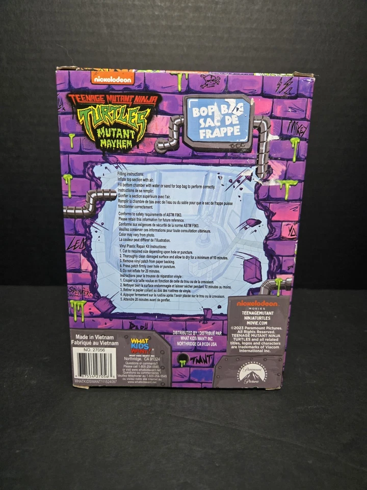 Nueva bolsa Bop Teenage Mutant Ninja Turtles Mutant Mayhem 34,5" con kit de reparación Foto 3 de 4