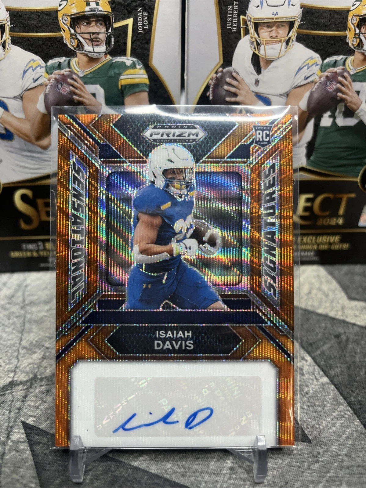 2024 Prizm Draft Picks Isaiah Davis Orange Wave Sensational Signatures Auto /75