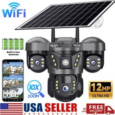 Solar Battery Powered Wireless WiFi Home Security Camera System Outdoor CCTV PTZ