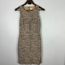 J.Crew Leopard Animal Print Sheath Dress Womens 2 Sleeveless Office Career NWT