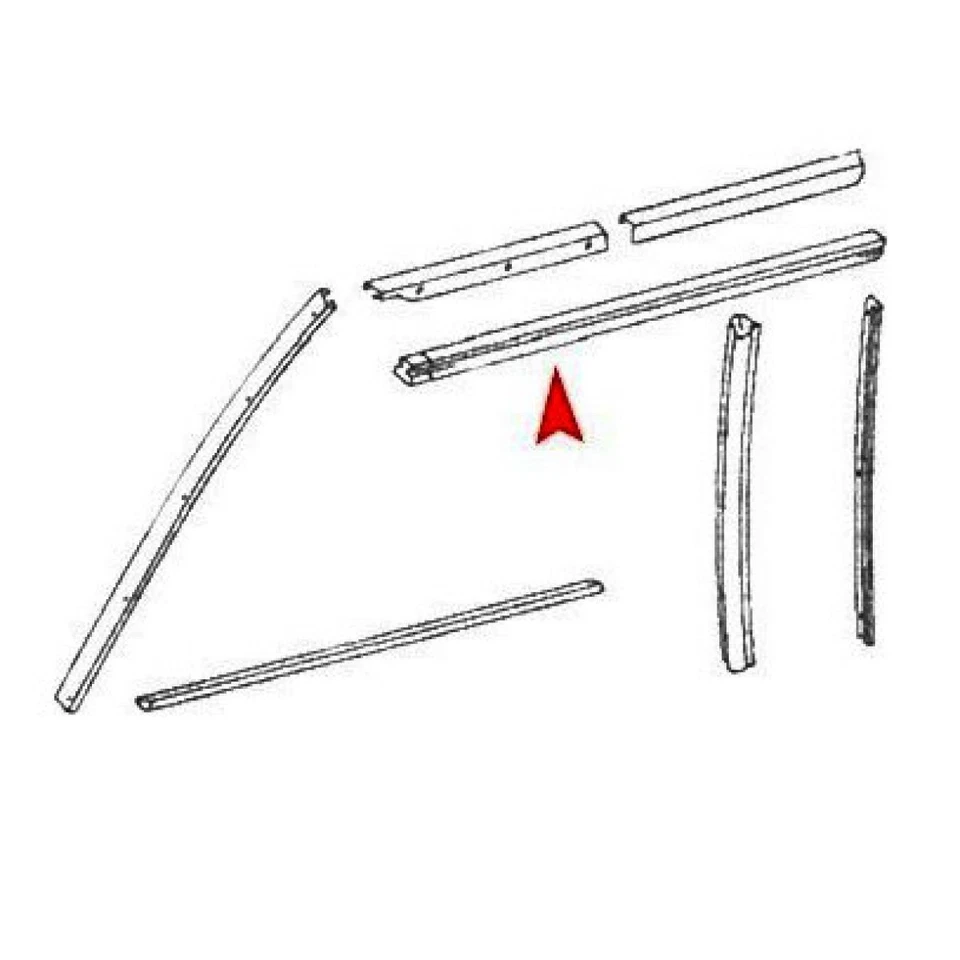 Riel de techo superior delantero para barandilla de techo sello de resistencia derecha derecha para 380SL 450SL 560SL Foto 2 de 2