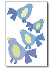 Blue Birds Bird Peel & Stick Removable & Repositionable Wallies Stickers Decals