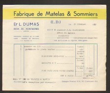 RIOM-ES-MONTAGNES (15) USINE de Matelas & Sommiers "LOUIS DUMAS" en 1953
