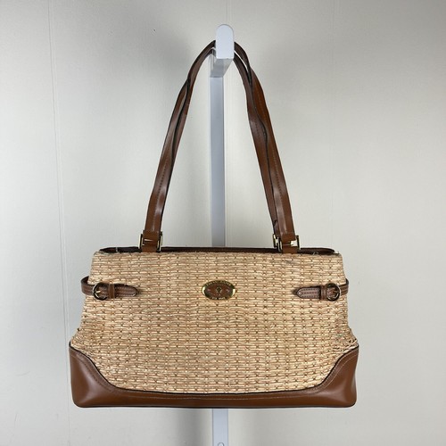 Etienne Aigner Handtasche Geldbeutel Schultertasche Stroh Jute Kunstleder 14 x 8 - Fehler - Bild 1 von 10