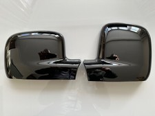 GLOSS BLACK DOOR WING MIRROR COVERS FIT VW T5 TRANSPORTER 2003-09 CARAVELLE