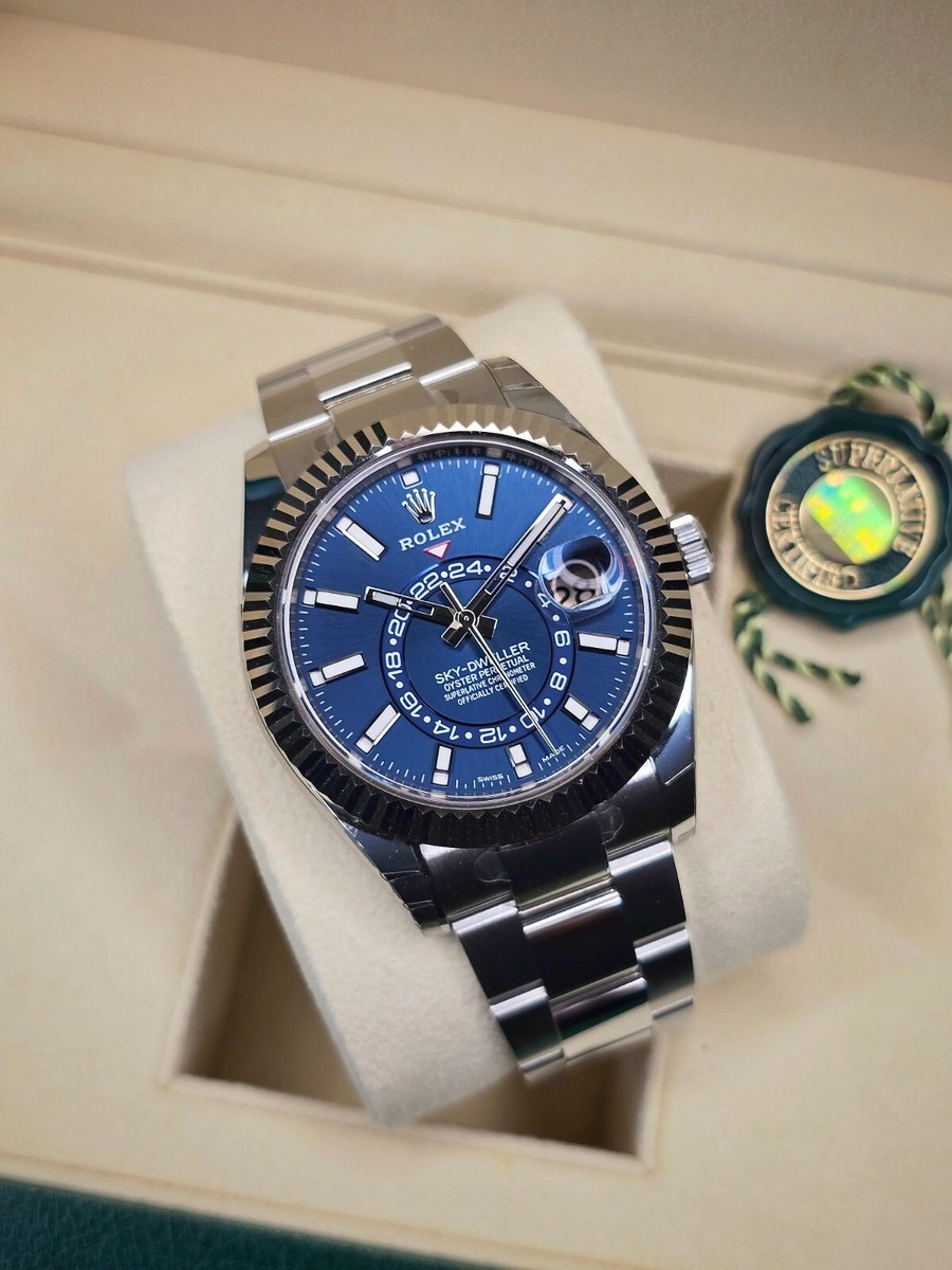 ROLEX SKY-DWELLER 42MM 336934 GMT ANNUAL CALENDAR BLUE DIAL OYSTER