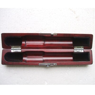 Flute Head Case Red Velvet Interior Solid Wooden Metal Lock Hinge Handmade