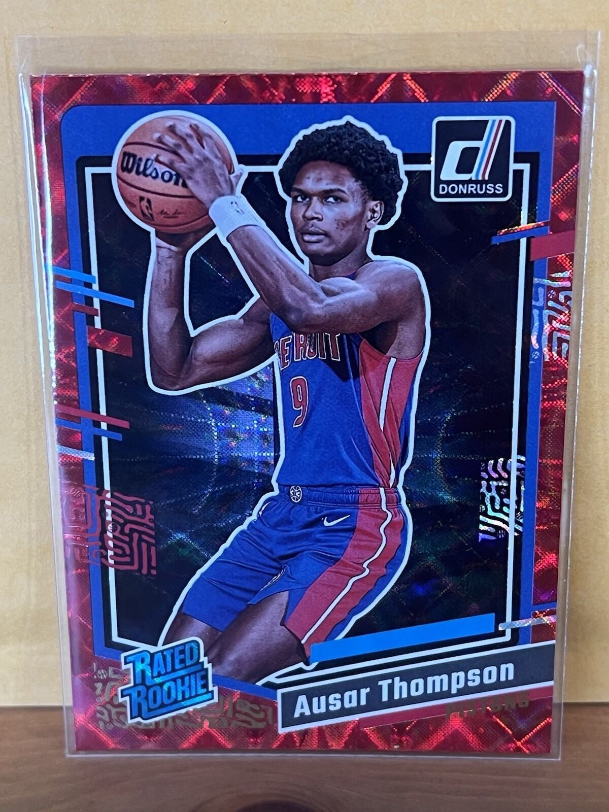 Ausar Thompson 2023-24 Donruss International Red Rated Rookie #228 Pistons