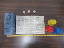 vintage Adams' Cup and Ball magic trick with original box  instructions