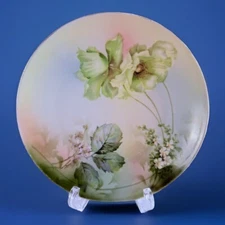 VTG Bavarian Plate Poppies Floral 8.5" Hand Painted RW Decorative Cabinet