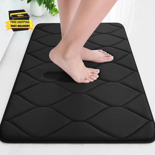 Memory Foam Bathroom Rugs, Ultra Soft & Non-Slip Bath Mat, Water Absorbent and M