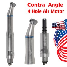 Dental Slow/Low Speed Handpiece Push Contra Angle NSK Style Air Motor 4 Holes