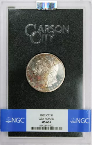 1882 CC Carson City $1 Morgan Silver Dollar NGC MS66+ GSA Hoard Gem Uncirculated