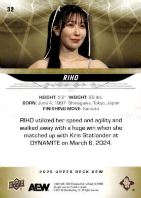 RIHO 2025 Upper Deck AEW #32 Wrestling ID:135691 | eBay