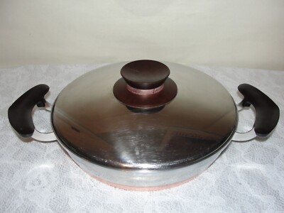 Vintage Presto 9 Inch By 2 Inch 1.5 qt Sauce Pan Copper Clad & Lid
