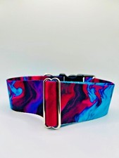 2 inch Wide Purple and Teal Big Dog Collar Quick Release Adjustable USA Made