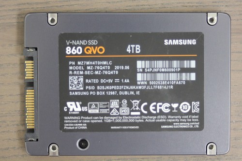 Samsung 860 QVO 4TB 2,5" SATA SSD (MZ-76Q4T0) 90-100% Gesundheitsbericht inklusive - Bild 1 von 3