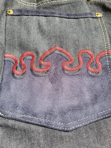 Crown Holder Mens Jeans 38x32 Embroidered Pockets Denim Streetwear 90s HipHop - Picture 14 of 24