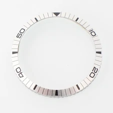 NOS Vintage Diver Watch Bezel Silver Aluminum 31.2mm Outer 28.5mm Inner New Part