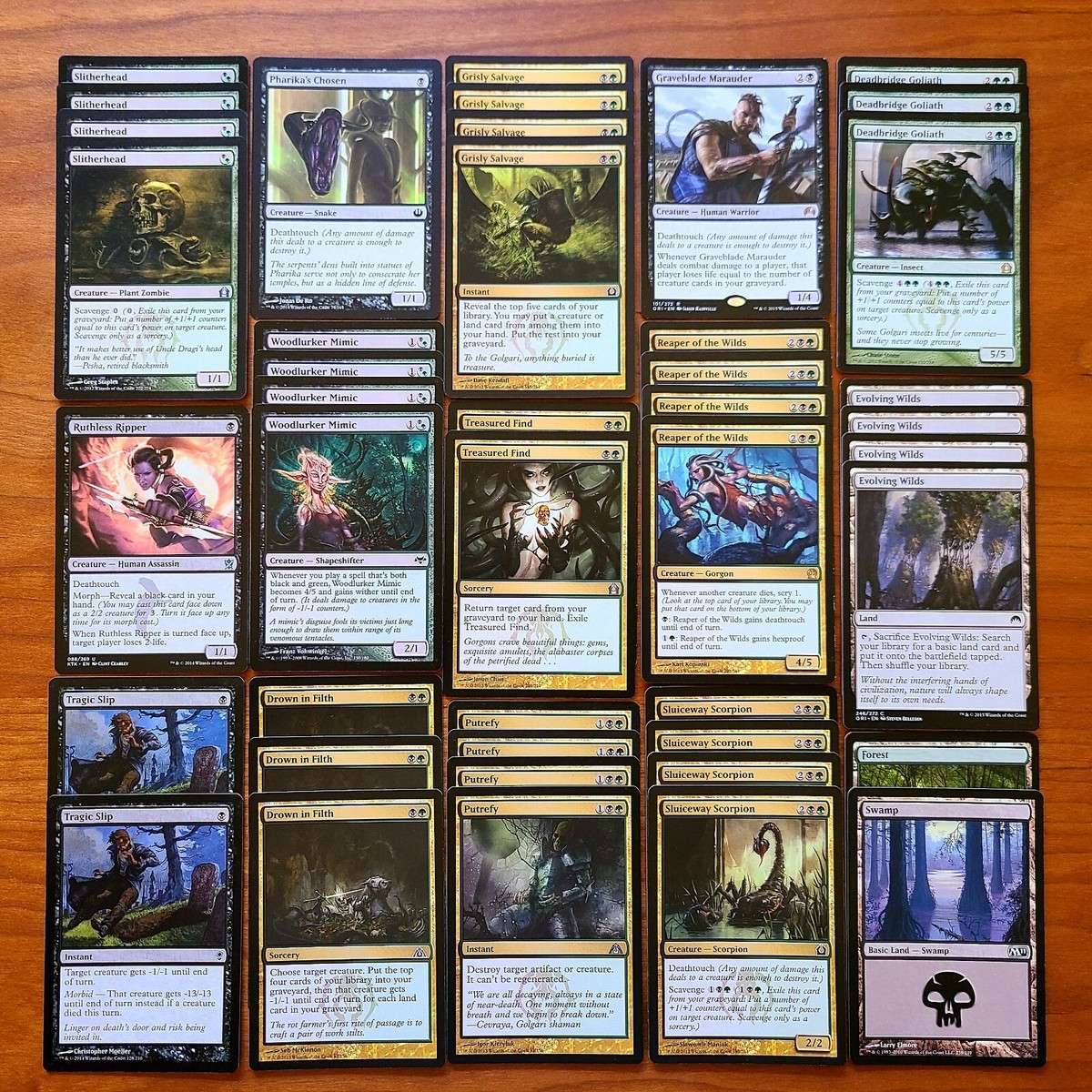 mtg scavenge cards Golgari Deathtouch G/B Custom Magic Deck * Wizards of the Coast 60 Card Deck - GREEN