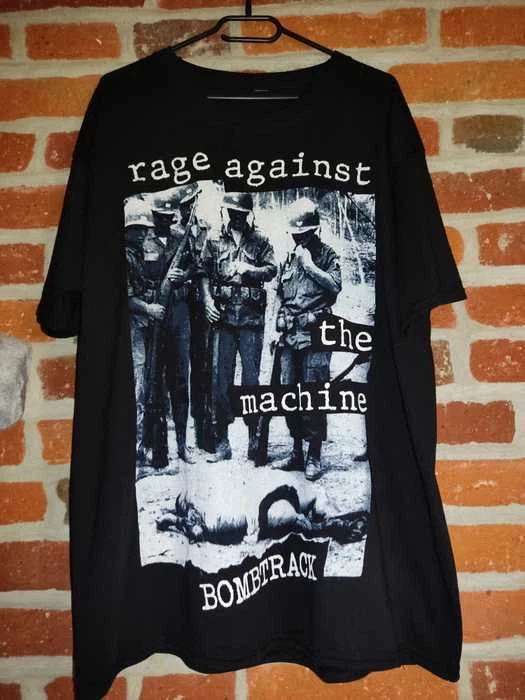 RATM Rage-Against-The-Machine Rock band 90s Bombtrack T shirt reprint H10600