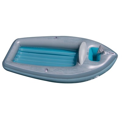 Swimline 8.75' Silver And Blue Classic Boat Cruiser With Cooler Pool Inflatable