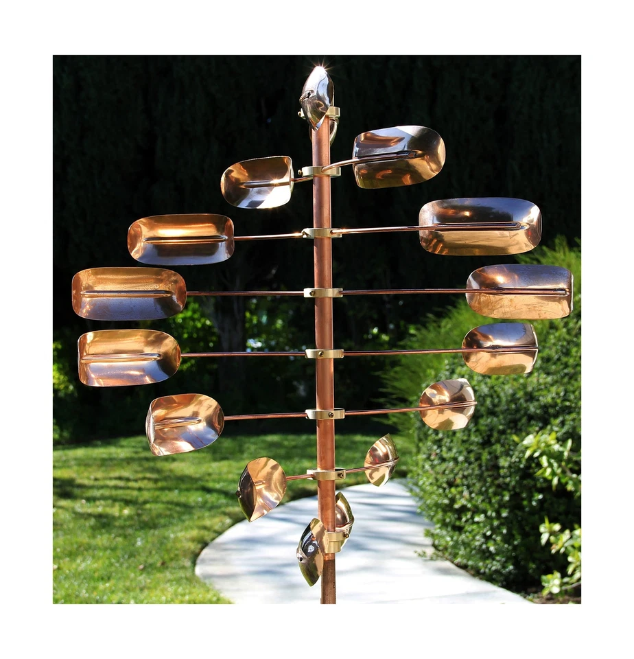Escultura de viento de cobre cinético Stanwood Spinner de viento - Girador de 8 suerte Foto 2 de 4