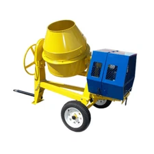 13 HP Towable 9 CF CUBIC CEMENT MIXER 12V Electric 55 MPH Concrete