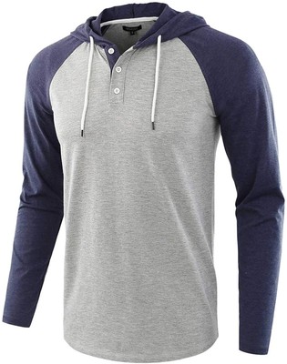 Download Pishon Men's Casual Long Sleeve Raglan Lightweight Henley ...