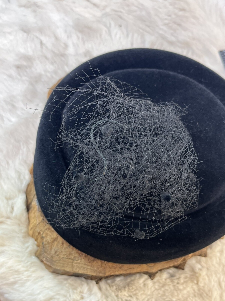 帽子 mister it moi-BLACK Vintage Mister G Hat Women's Black Hat With Jewels Made In