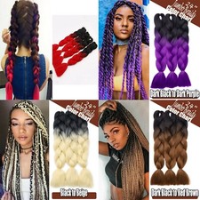Coloured Twist Braids Synthetic Fiber Rainbow Jumbo Braiding All Colour