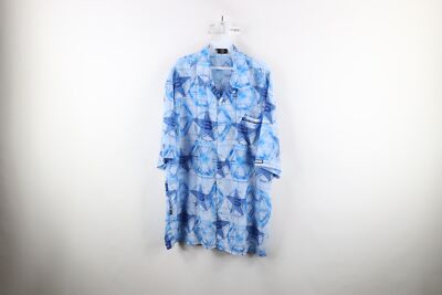Vintage Southpole Mens Large All Over Print Baggy Fit Looped Collar Button Shirt