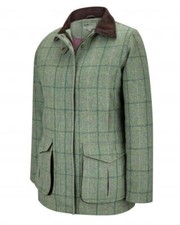 Hoggs Of Fife Womens Roslin Technical Tweed Field Coat Green Spring Bracken