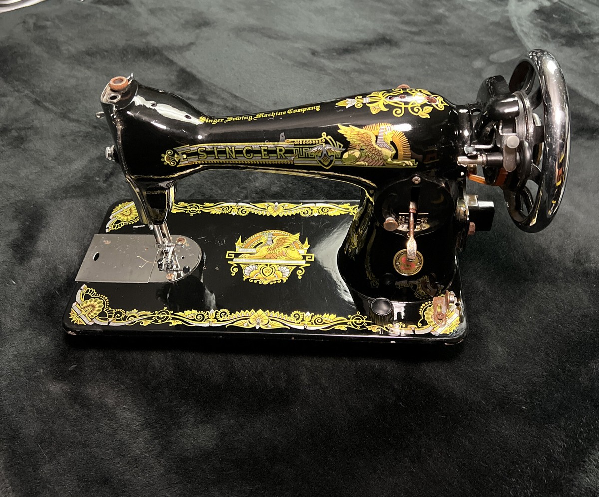 Vtg Singer 15 Sphinx Sewing Machine Beautiful Gold Egyptian Vtg Singer 15 Sphinx Sewing Machine Beautiful Gold Egyptian