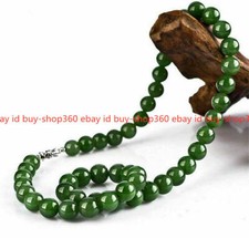 100 Natural 6/8/10/12mm Green Jade Round Gemstone Beads Necklace 18" AAA 
