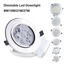 9/15/27W Dimmable Recessed LED Ceiling Downlight Spot Light Lamp 110V-240V Round