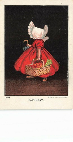 Postal de niña del sábado de la compañía Ulmam Mfg de Nueva York NY 1905 - Imagen 1 de 2
