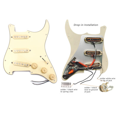 3-Ply Prewired  Pickguard Loaded Alnico V Pickups 5 Way Switch for ST Strat