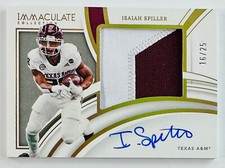 Isaiah Spiller RPA Rookie Patch Auto /25 SP 2 Color 2022 Immaculate Collegiate