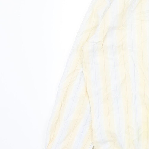 Full Circle Mens Beige Striped Cotton blend Size M Collared - Picture 9 of 12