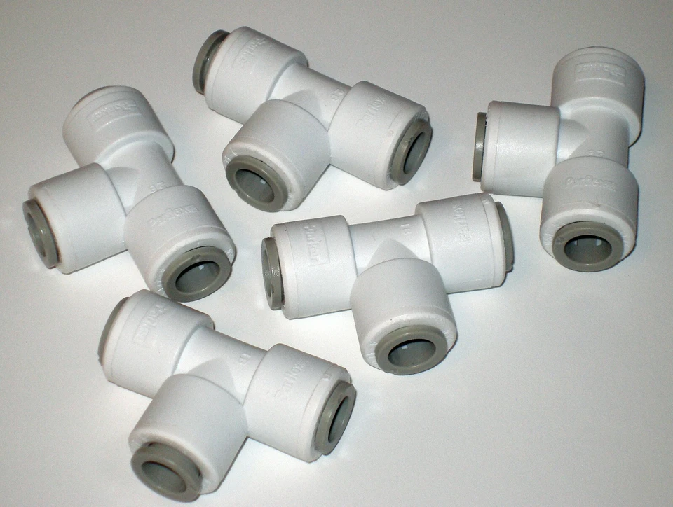 Parker PP6TU6 TrueSeal 3/8 Tee Union, FDA Compliant, NSF-51 & NSF-61, Qty 5 - Image 3 of 4