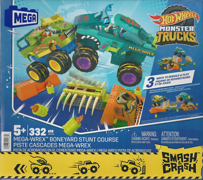 MEGA HOT WEELS HKF89 MONSTER TRUCKS MEGA WREX BONEYARD STUNT COURSE 332 Steine