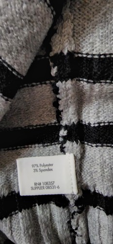 Stylus women's sweater Plus Size 3X lightweight Black and Gray Striped NWT - Picture 6 of 9