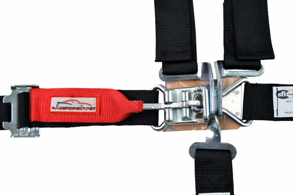 QUARTER MIDGET HARNESS SFI 16.1 5 POINT LATCH & LINK FLOOR MOUNT BELT BLACK - Image 3 of 4