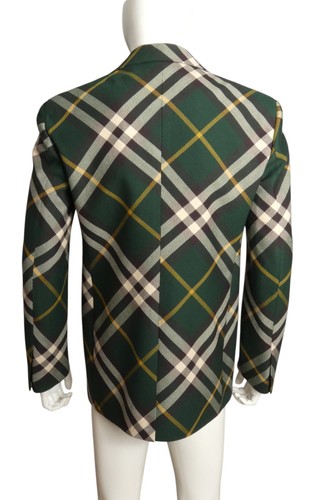 BURBERRY- NWT 2024 Green Wool Plaid Blazer, Size XL - Picture 5 of 7