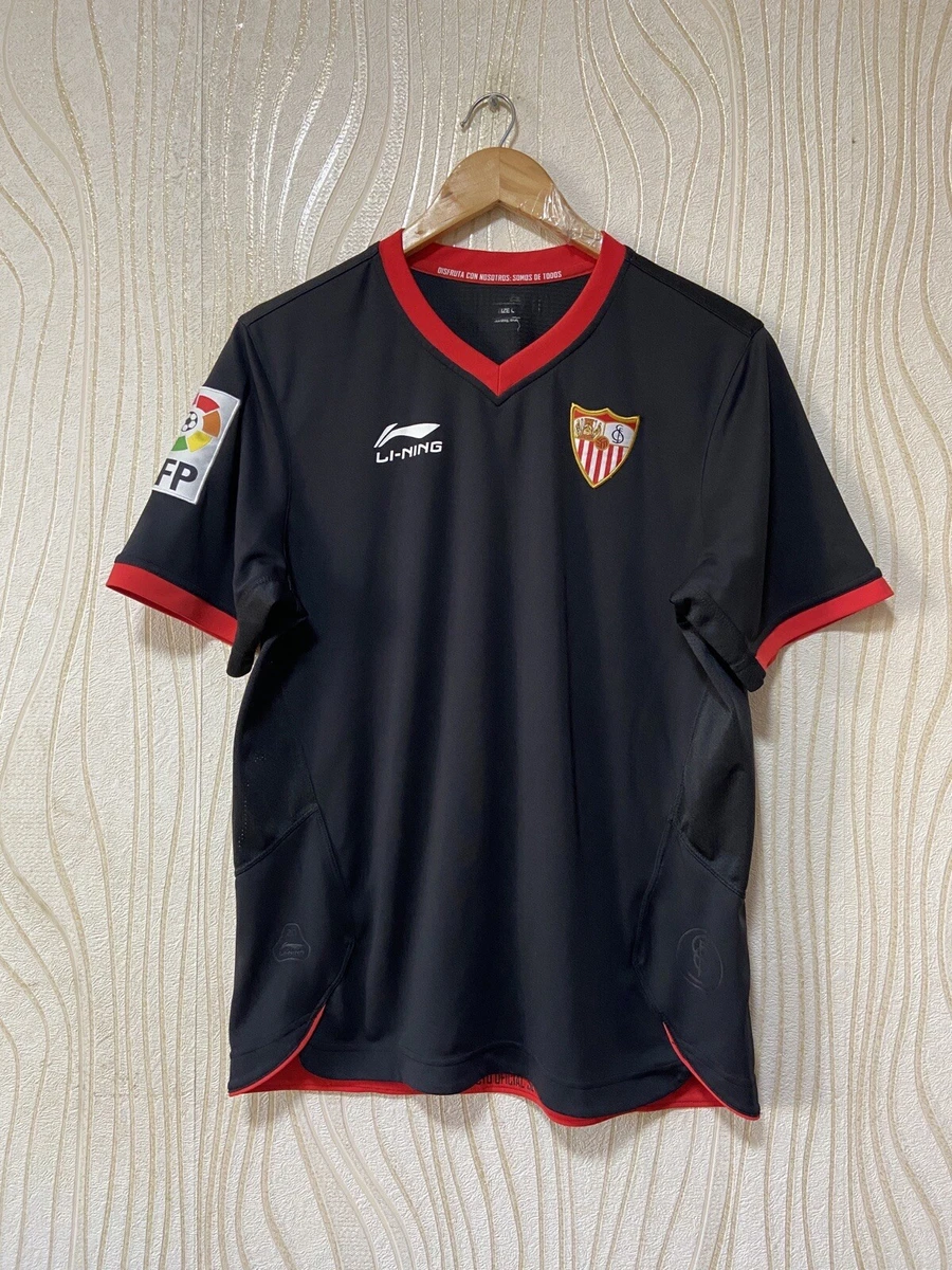 SEVILLA 2011 2012 THIRD FOOTBALL SHIRT SOCCER JERSEY LI NING sz L MEN BLACK