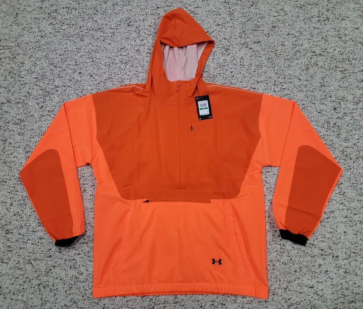 Under Armour Men s UA Terrain Anorak Active Jacket Orange 1370507 825 SZ 2XL XXL