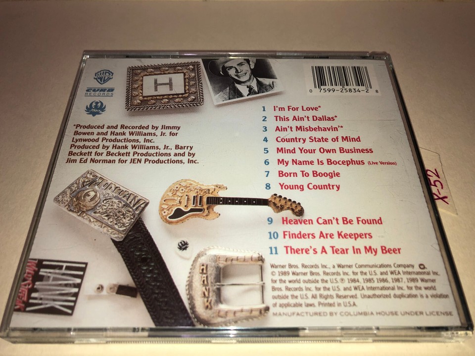 Hank Williams Jr CD Greatest Hits Vol 3 a tear in my beer finders are keepers eBay